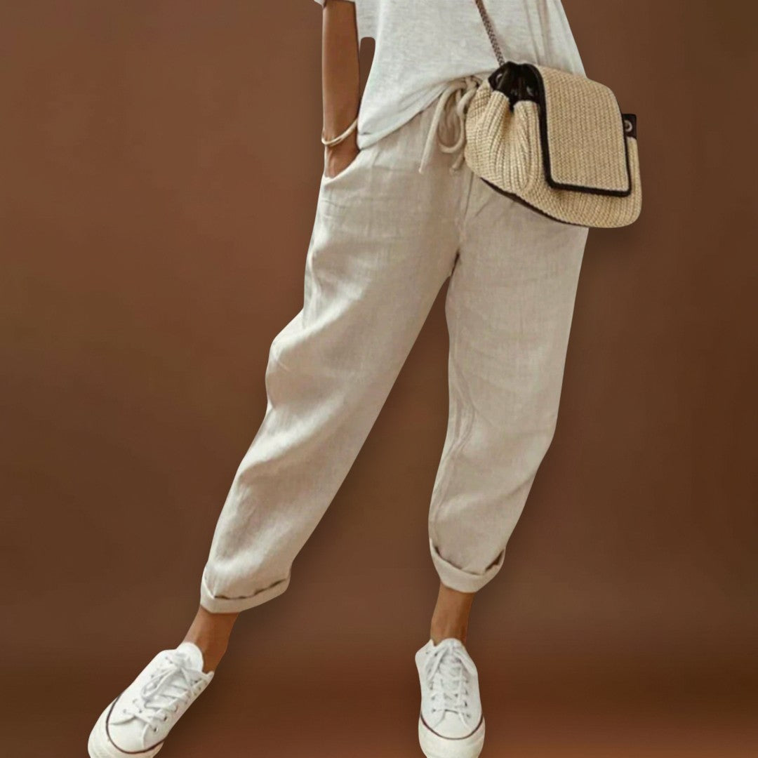 Bibi - Calças de linho elegantes e descontraídas