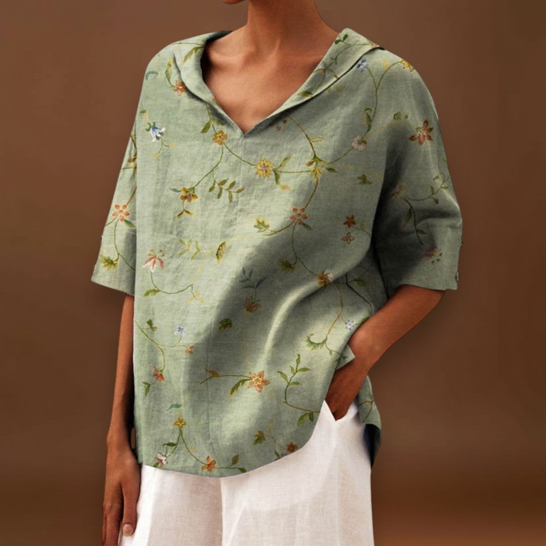 Flávia - Top Elegante em Linho