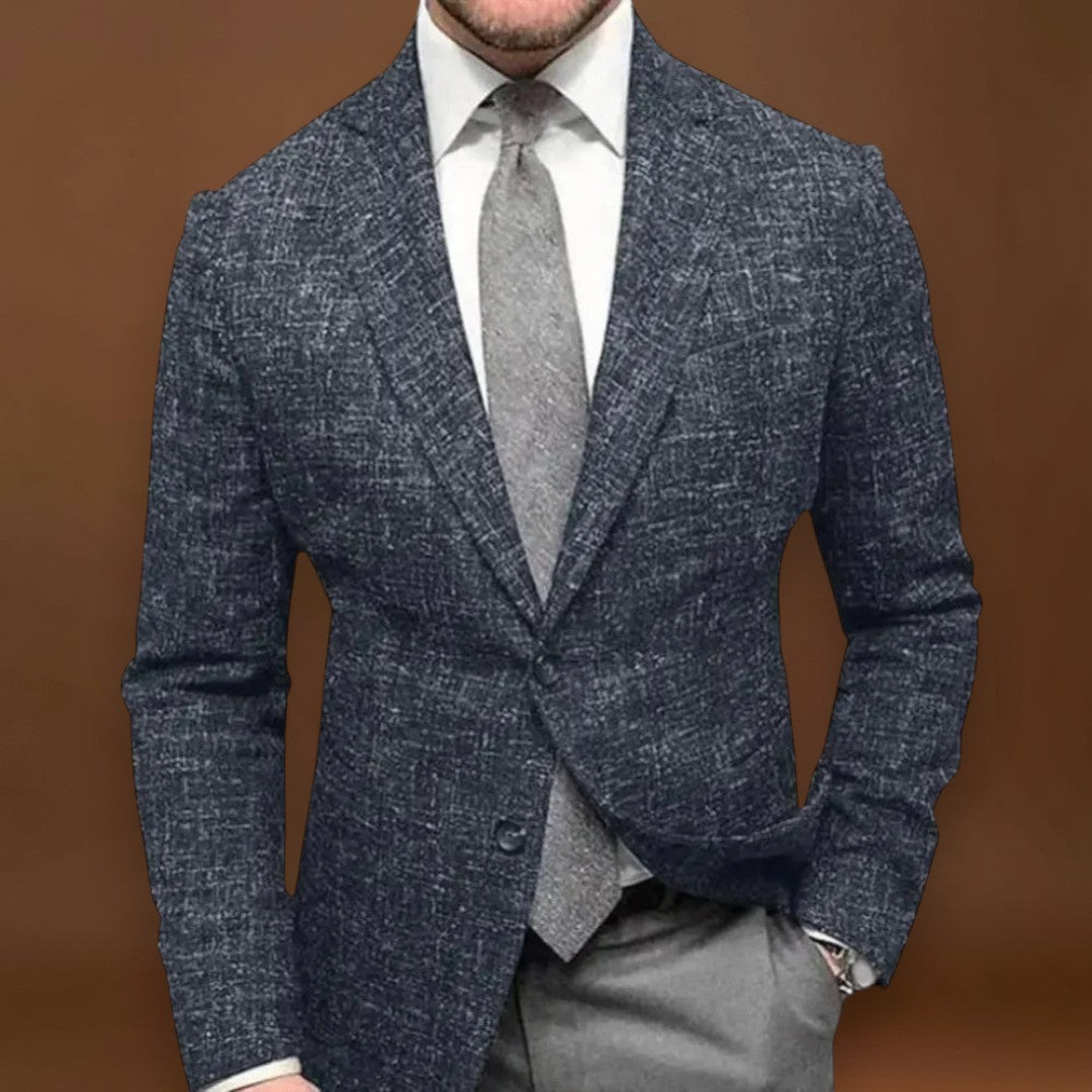 Blazer - Mistura de Tecidos Slim Ajustado à Frente e Movimento Fácil