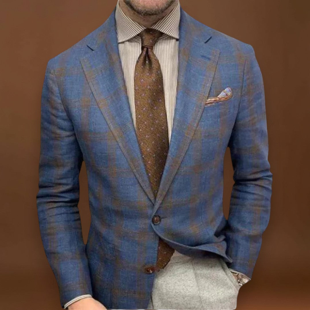 Blazer - Mistura de Tecidos Slim Ajustado à Frente e Movimento Fácil