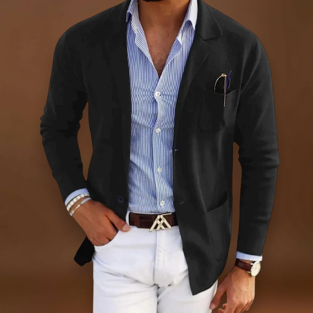 Casaco Blazer – Corte Moderno em Mistura de Poliéster e Forma Elegante