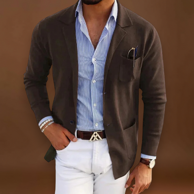 Casaco Blazer – Corte Moderno em Mistura de Poliéster e Forma Elegante