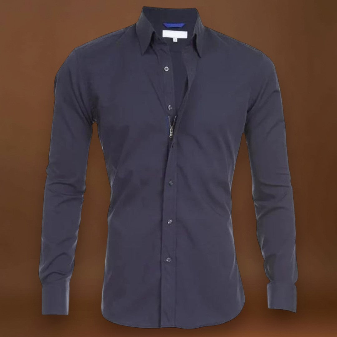 Blusa - Mistura de Poliéster com Fecho Invisível e Controle de Rugas