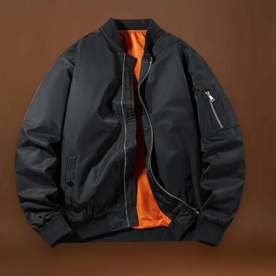 Casaco Bomber - Mistura de Poliéster com Acabamento Canellado e Ajuste Elástico