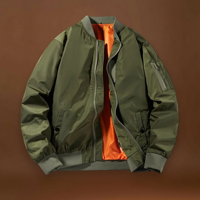 Casaco Bomber - Mistura de Poliéster com Acabamento Canellado e Ajuste Elástico