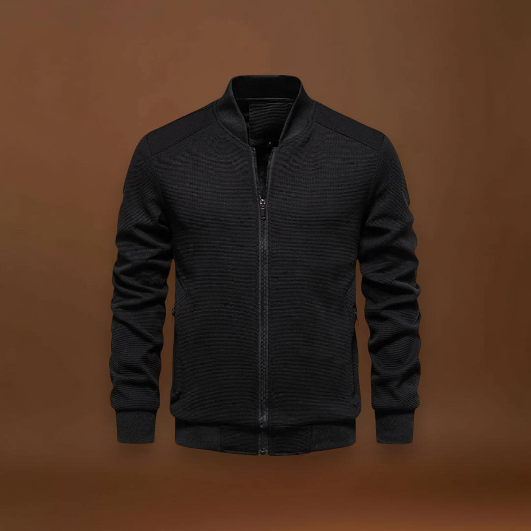 Casaco Bomber – Mistura de Malha Waffle e Movimento Respirável