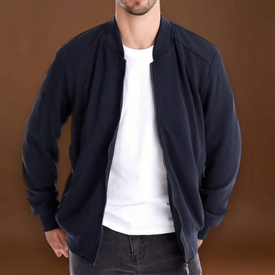 Casaco Bomber – Mistura de Malha Waffle e Movimento Respirável