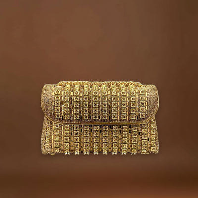 Claudia - Bolsa de ombro com corrente elegante e diamantes coloridos