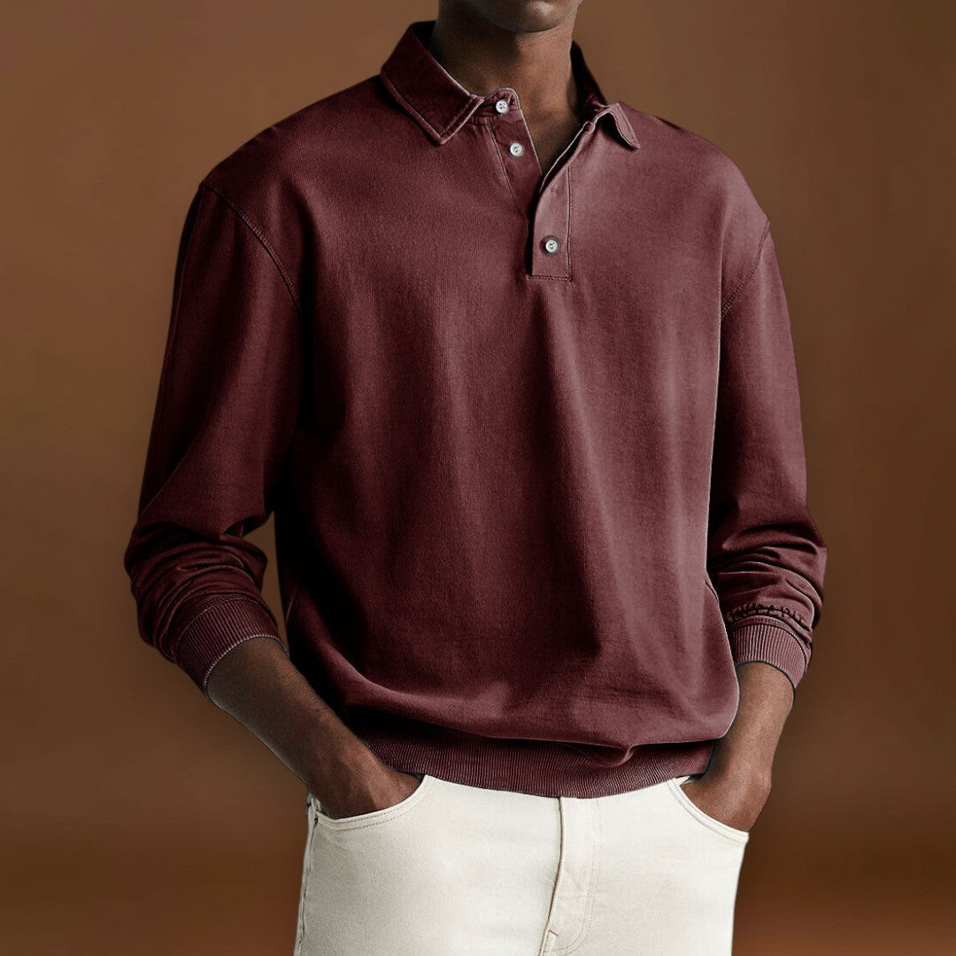 Elias – Polo com Botões e Cor Lisa