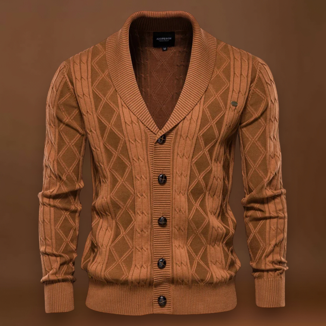 Francisco | Cardigan Argyle Mistura Suave Confortabilidade