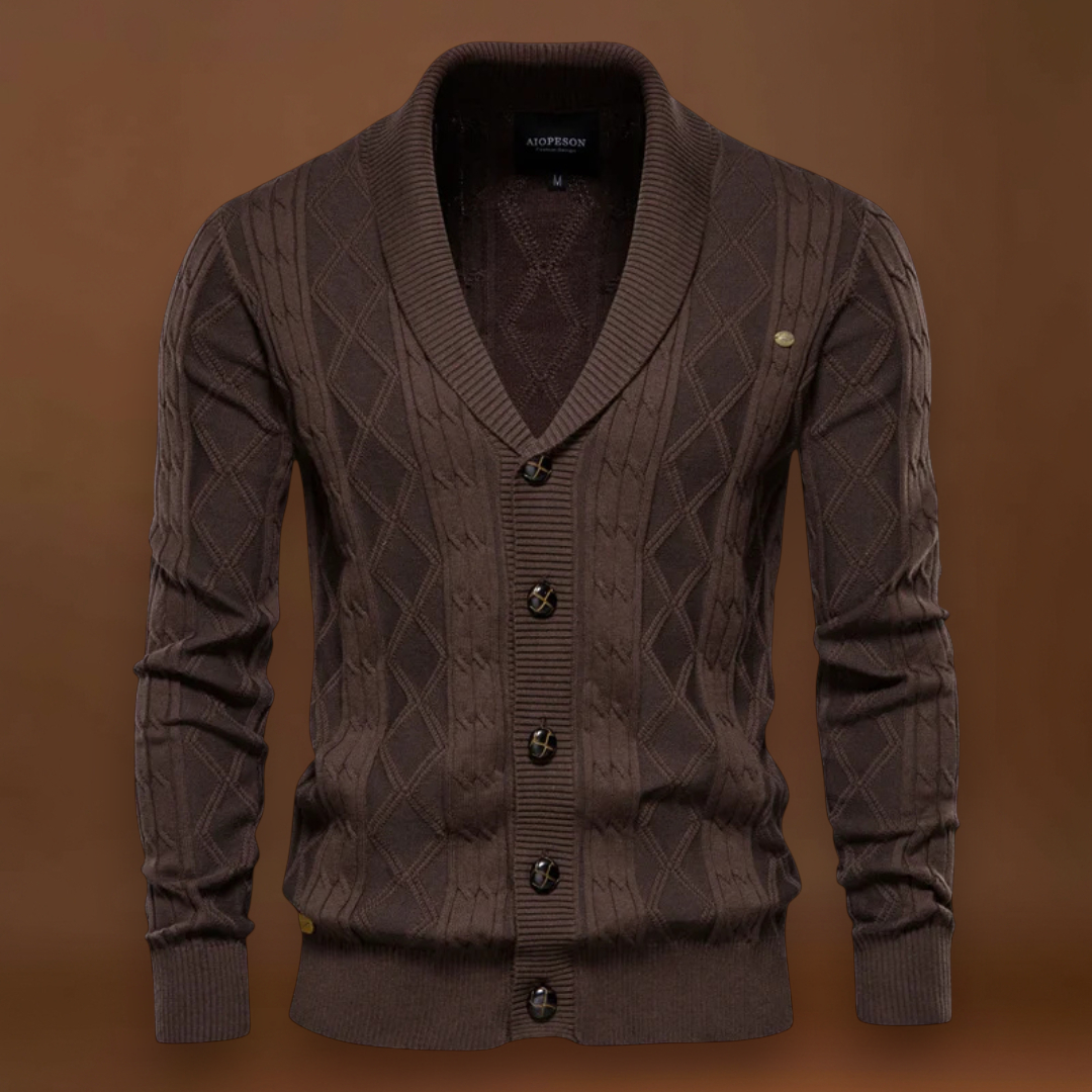 Francisco | Cardigan Argyle Mistura Suave Confortabilidade