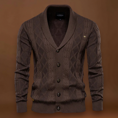 Francisco | Cardigan Argyle Mistura Suave Confortabilidade