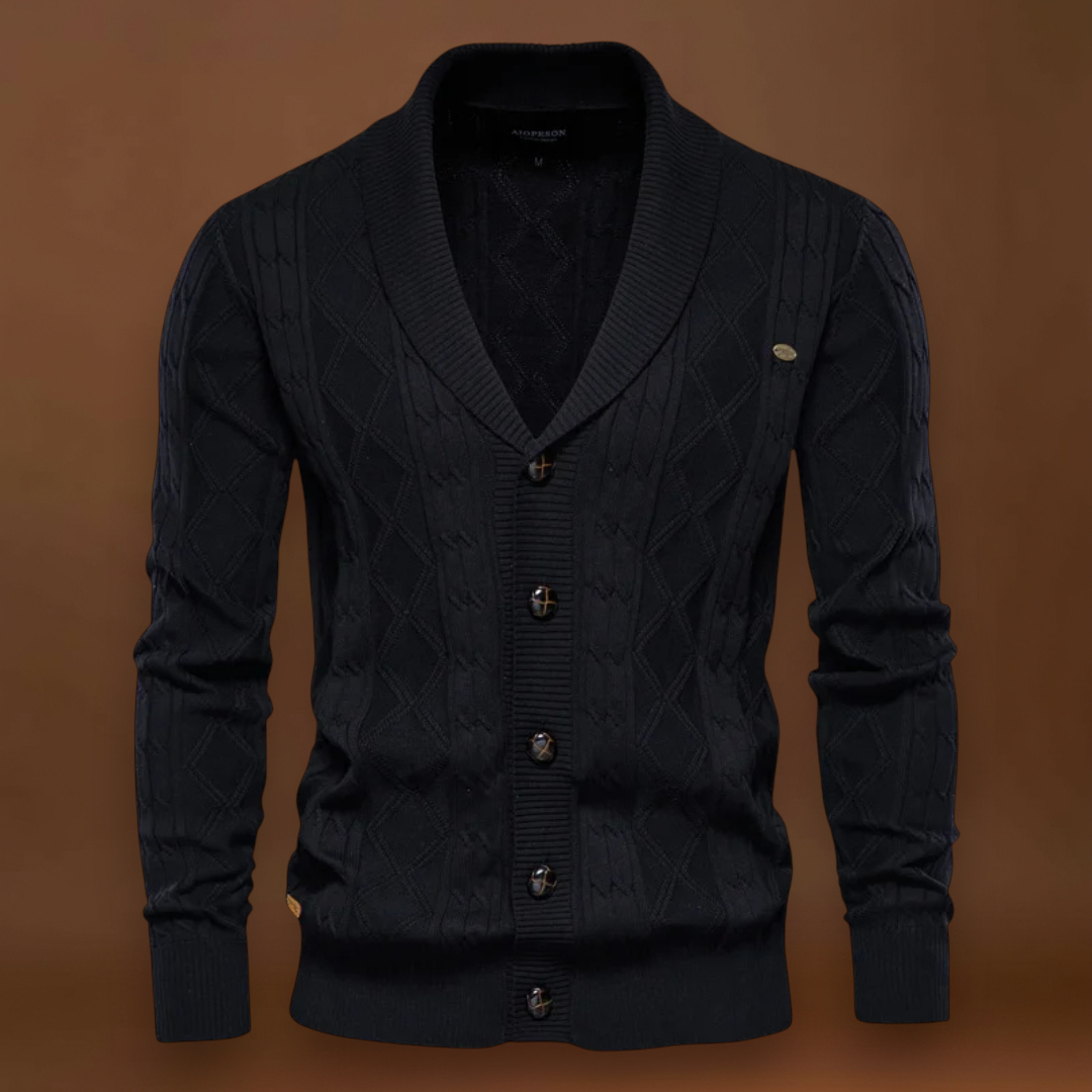 Francisco | Cardigan Argyle Mistura Suave Confortabilidade