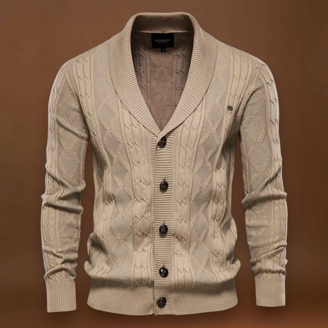 Francisco | Cardigan Argyle Mistura Suave Confortabilidade