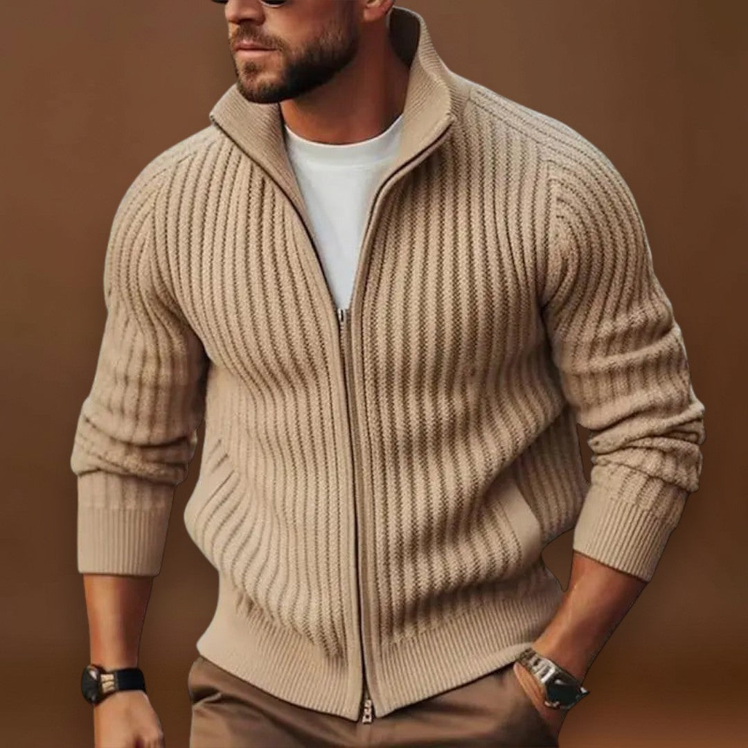 Miguel | Cardigan Poliéster com Fecho Frontal