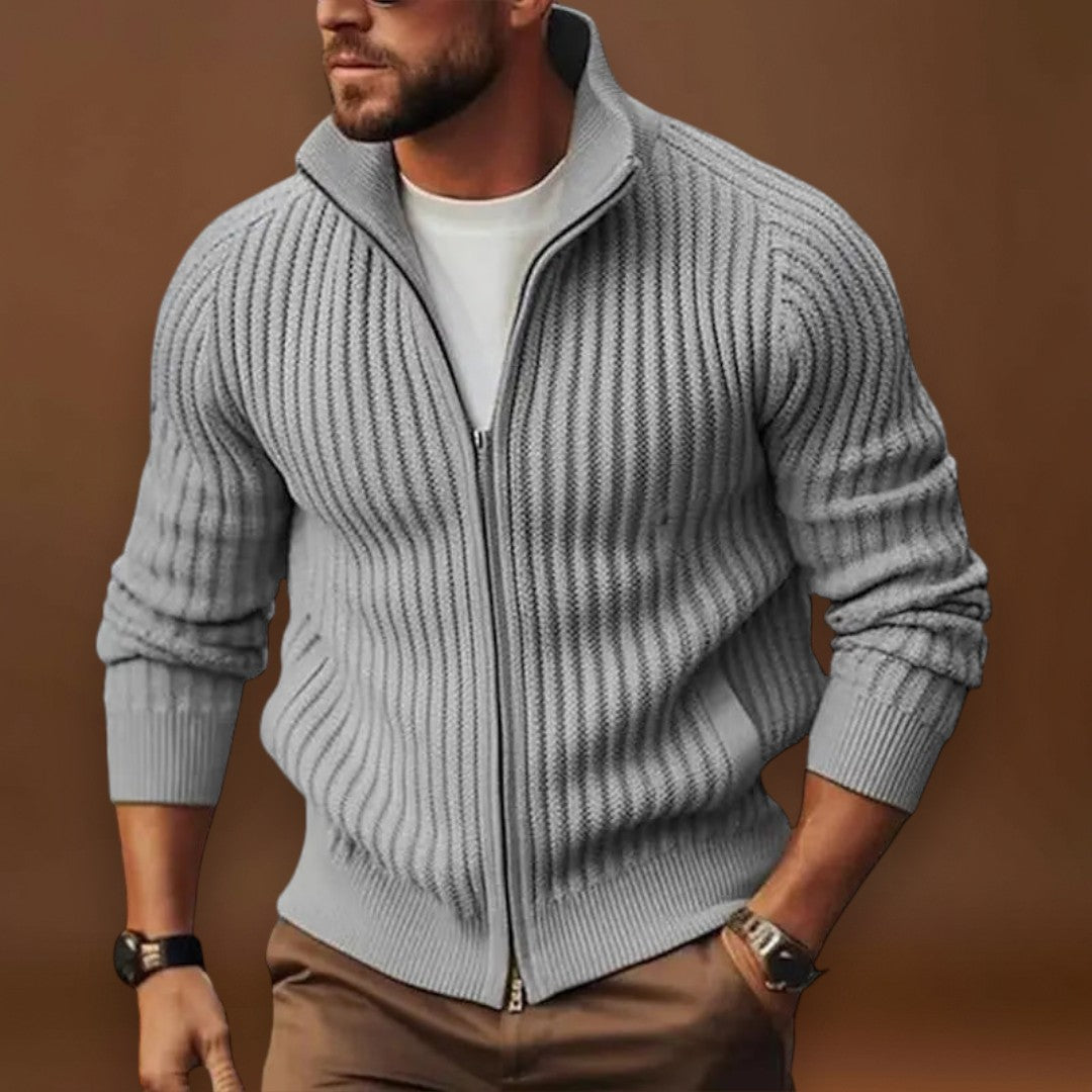 Miguel | Cardigan Poliéster com Fecho Frontal