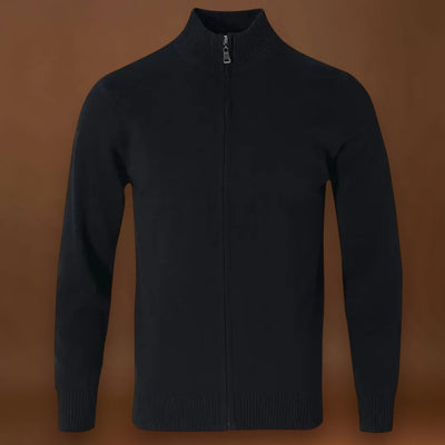 Constantino | Cardigan Mistura Malha Canelada Zíper