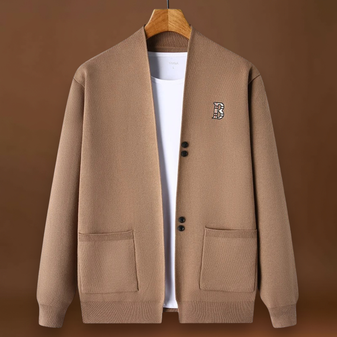 Francisco | Cardigan Malha Canelada Ajuste Flexível