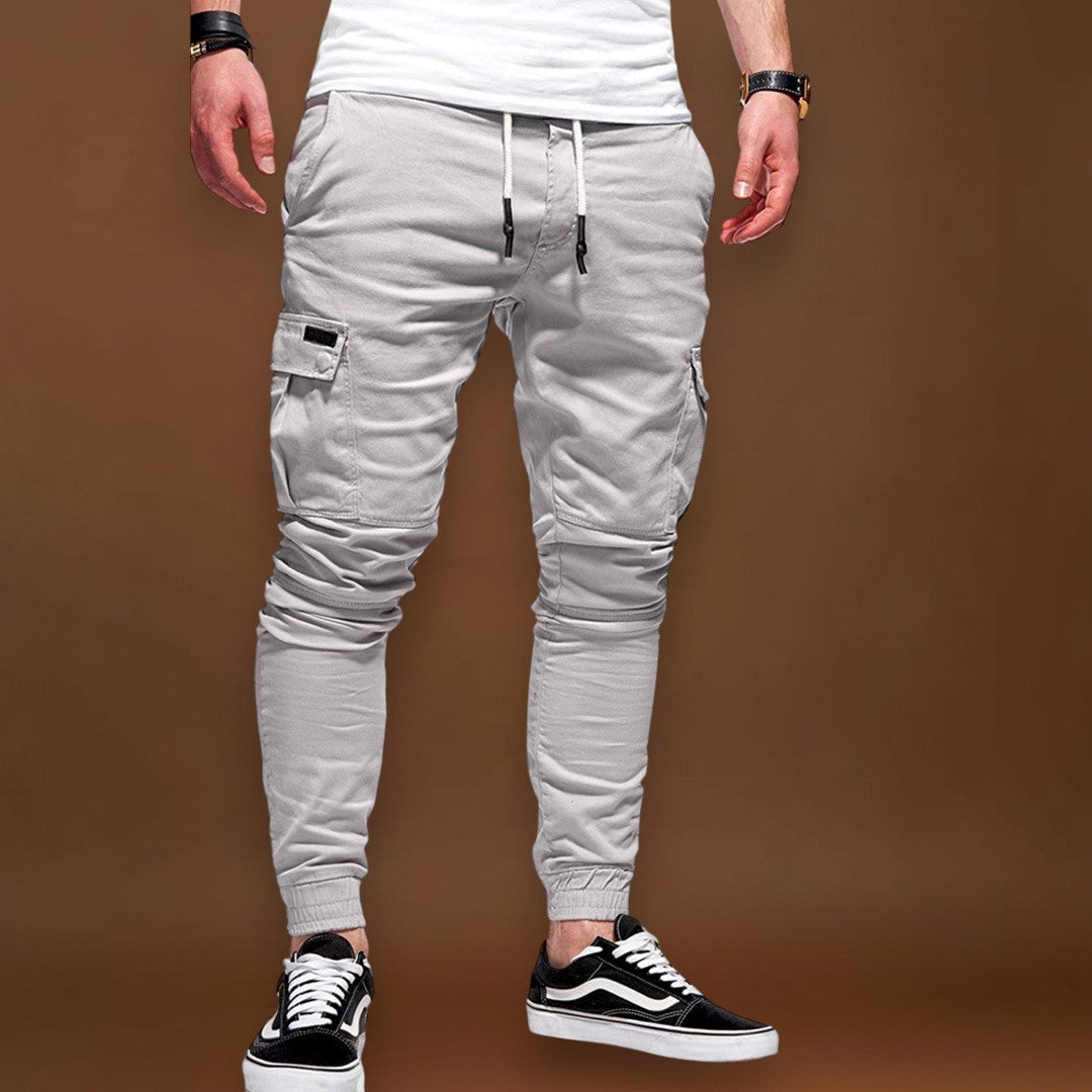 Calças Cargo Joggers - Mistura de Poliéster Corte Slim & Armazenamento de Bolsos