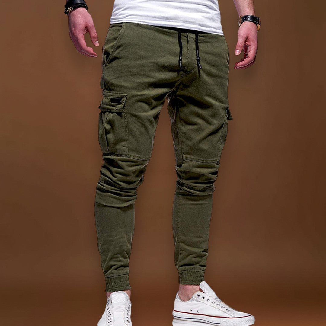 Calças Cargo Joggers - Mistura de Poliéster Corte Slim & Armazenamento de Bolsos