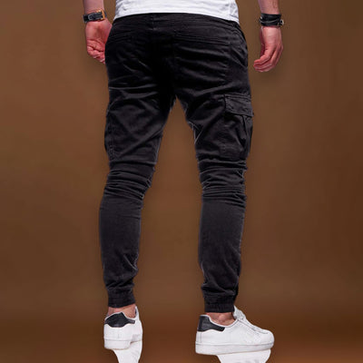 Calças Cargo Joggers - Mistura de Poliéster Corte Slim & Armazenamento de Bolsos