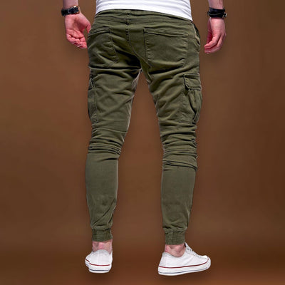 Calças Cargo Joggers - Mistura de Poliéster Corte Slim & Armazenamento de Bolsos