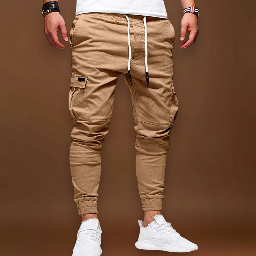 Calças Cargo Joggers - Mistura de Poliéster Corte Slim & Armazenamento de Bolsos