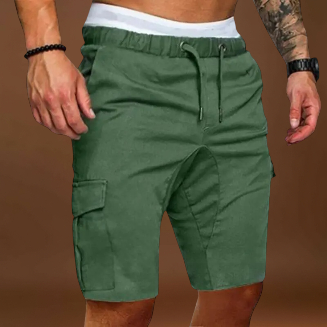 Calças de Carga - Mistura de Poliéster até ao Joelho e Ajuste Ajustável