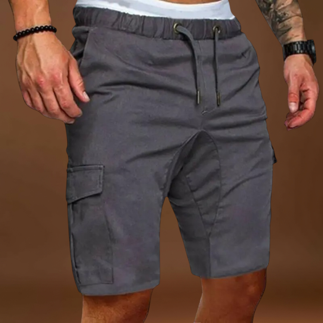 Calças de Carga - Mistura de Poliéster até ao Joelho e Ajuste Ajustável