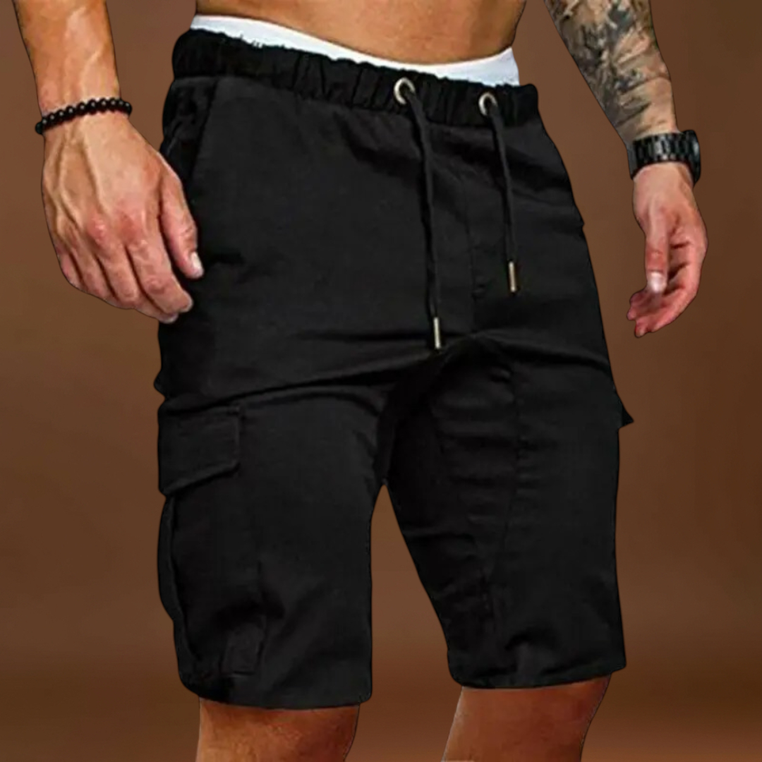 Calças de Carga - Mistura de Poliéster até ao Joelho e Ajuste Ajustável