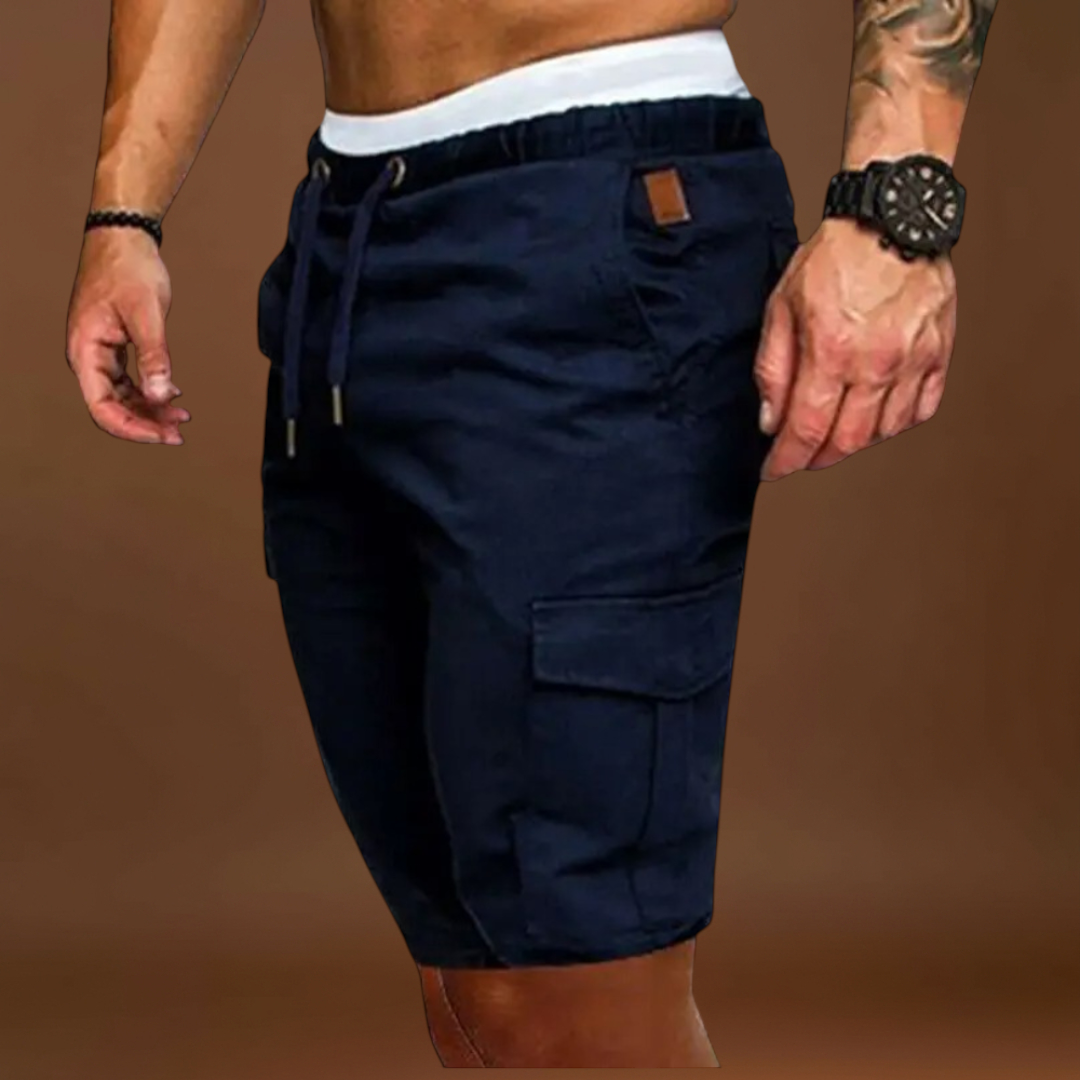 Calças de Carga - Mistura de Poliéster até ao Joelho e Ajuste Ajustável