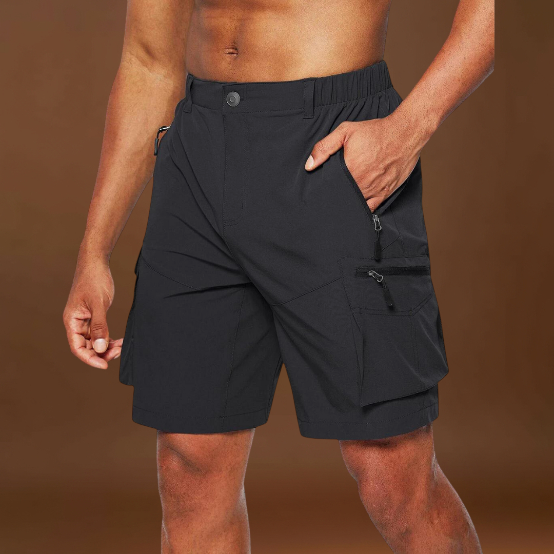 Calças Cargo - Mistura de Poliéster com Múltiplos Bolsos e Movimento Livre