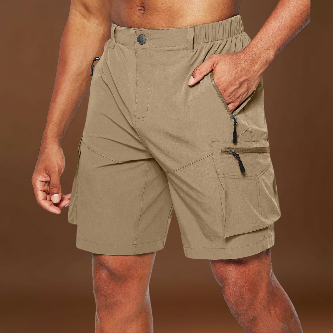 Calças Cargo - Mistura de Poliéster com Múltiplos Bolsos e Movimento Livre