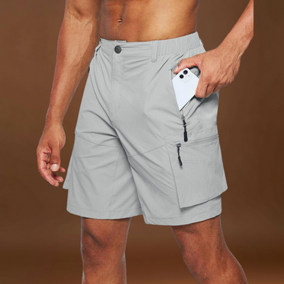 Calças Cargo - Mistura de Poliéster com Múltiplos Bolsos e Movimento Livre