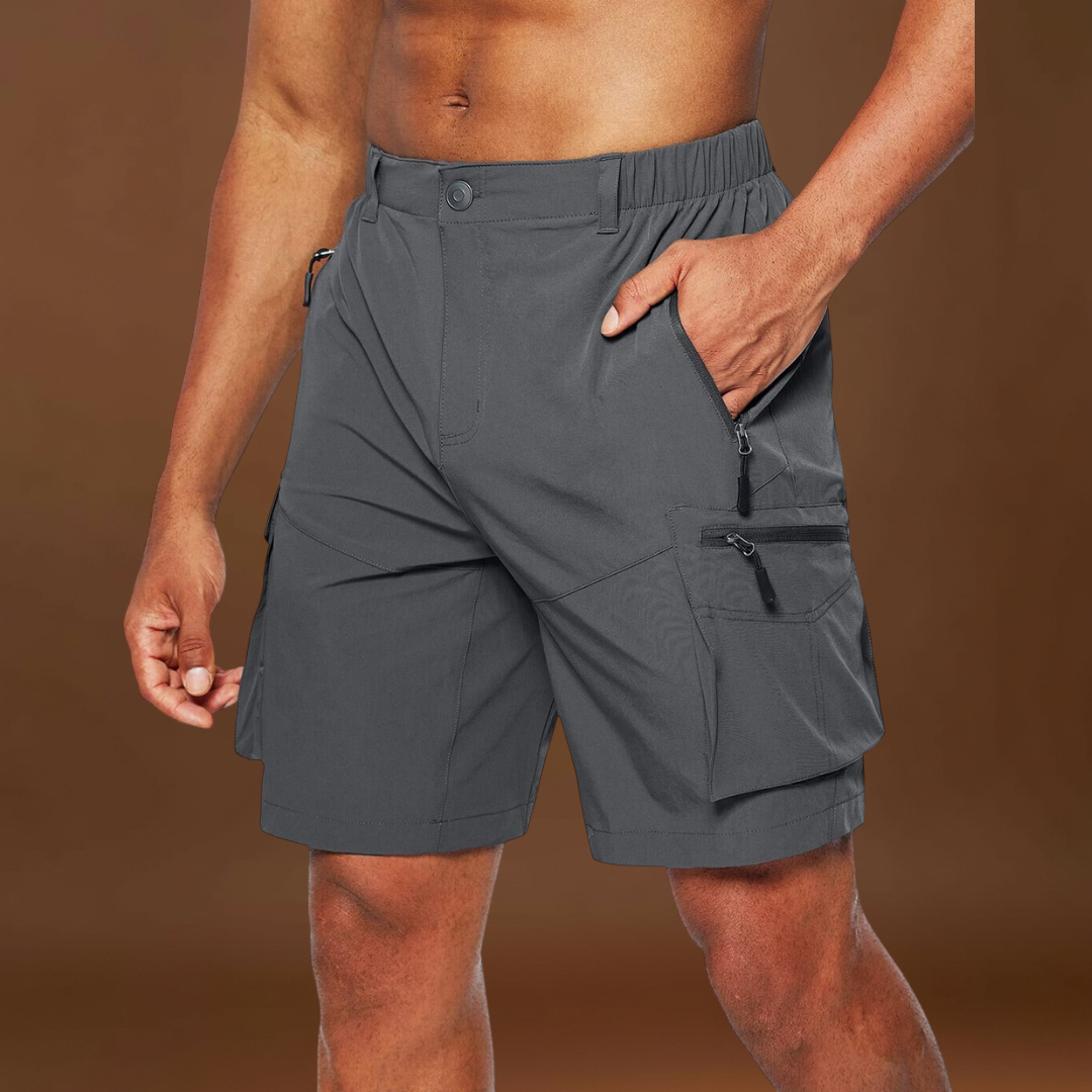 Calças Cargo - Mistura de Poliéster com Múltiplos Bolsos e Movimento Livre