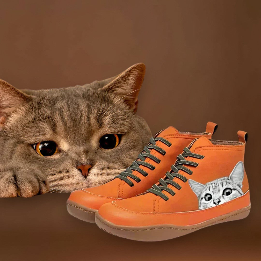 Felina - Botas de couro para amantes de gatos