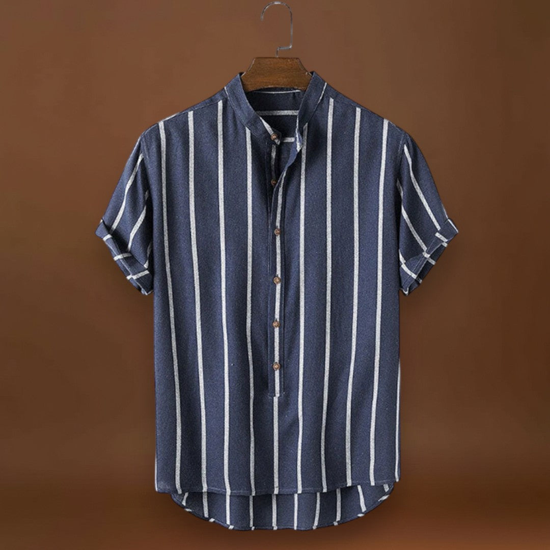 Conjunto Casual - Camisa em Mistura de Poliéster e Calções de Secagem Rápida