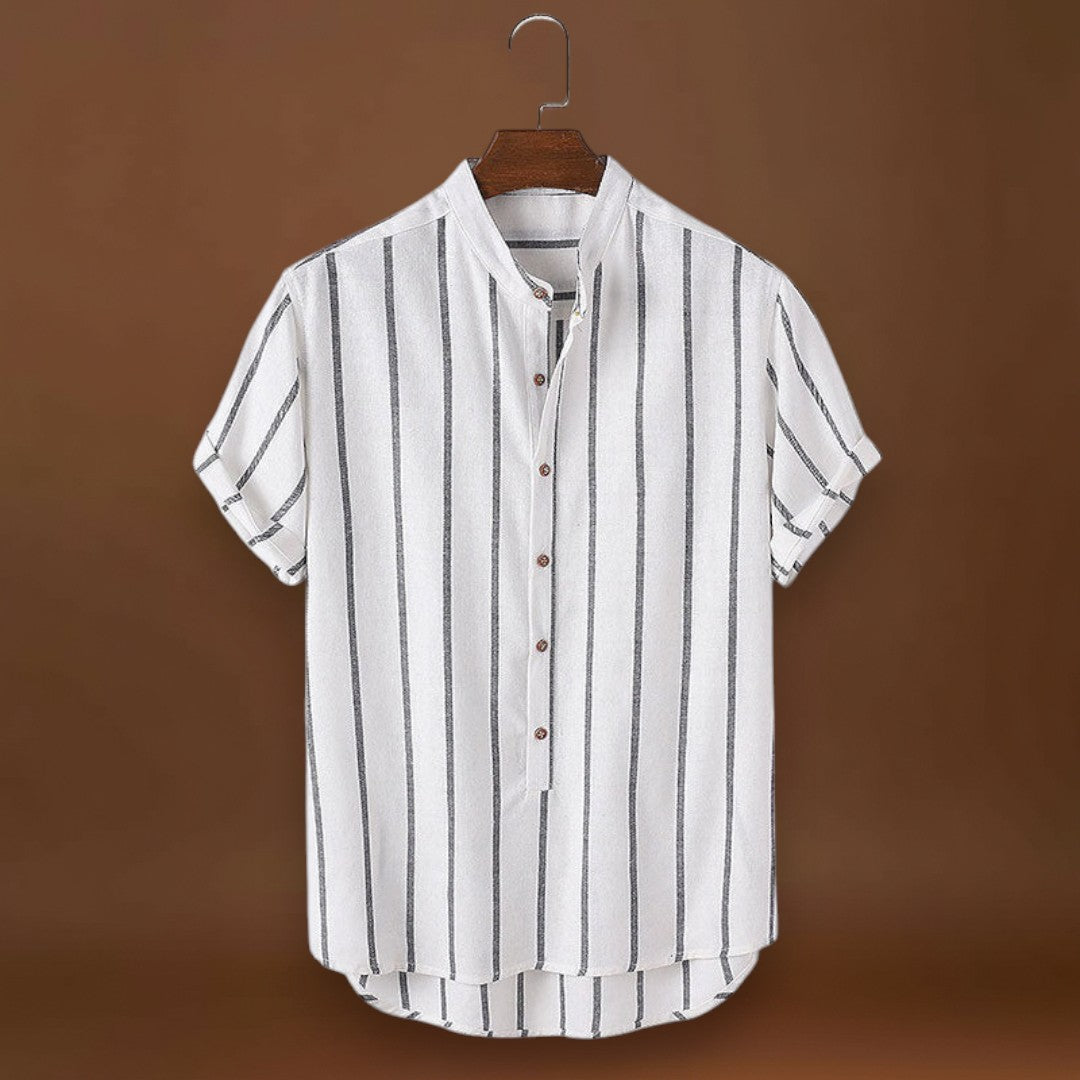 Conjunto Casual - Camisa em Mistura de Poliéster e Calções de Secagem Rápida