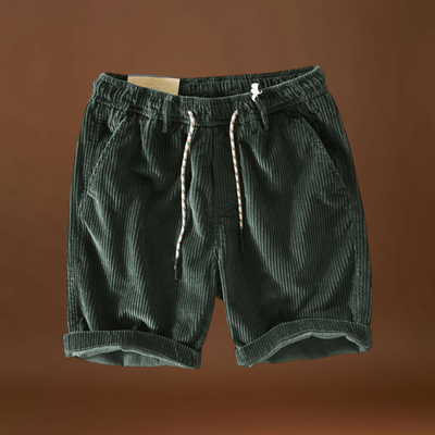 Calções em Mistura de Corduroy - Cintura Média e Bolsos Seguros