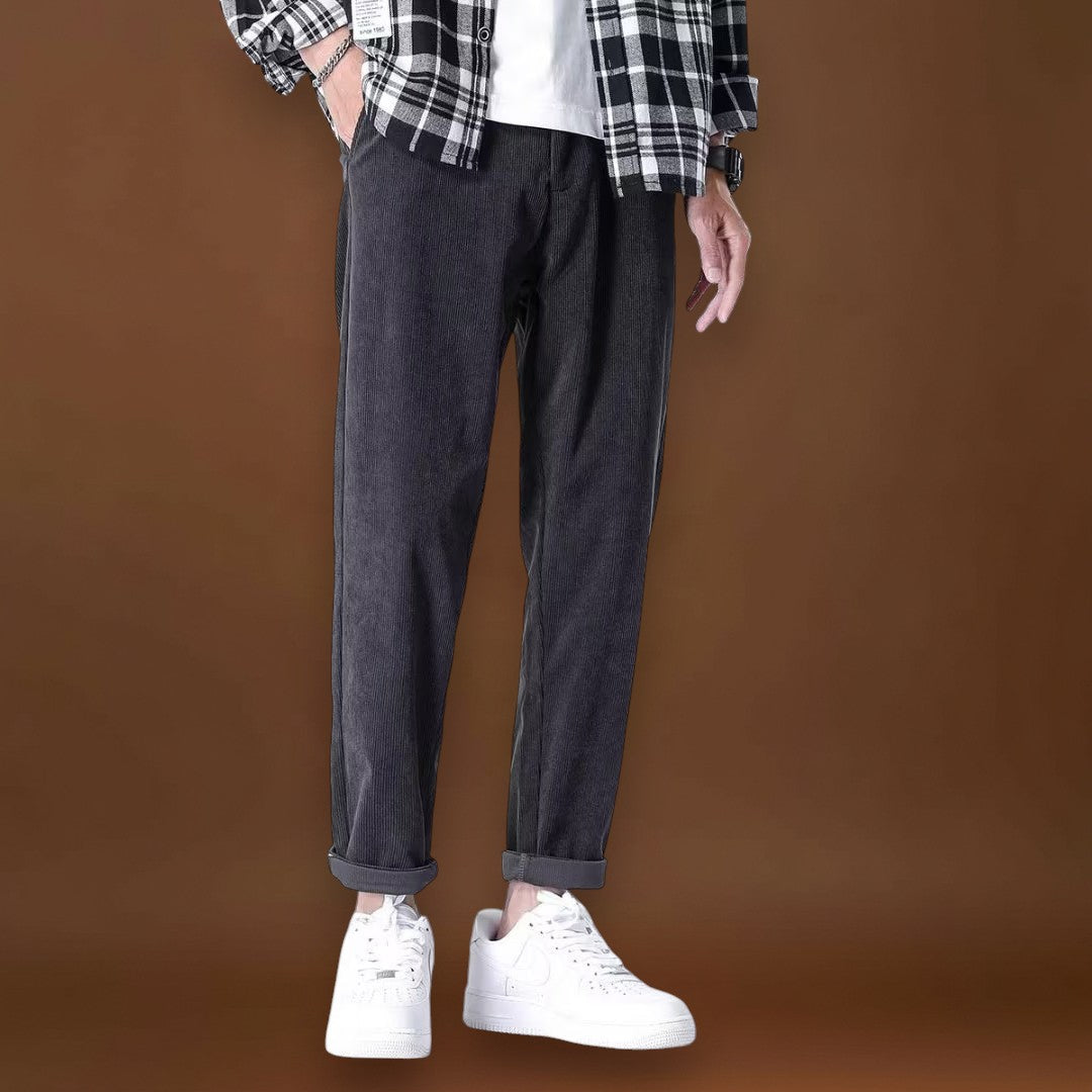 Satoko - Calças de veludo caqui