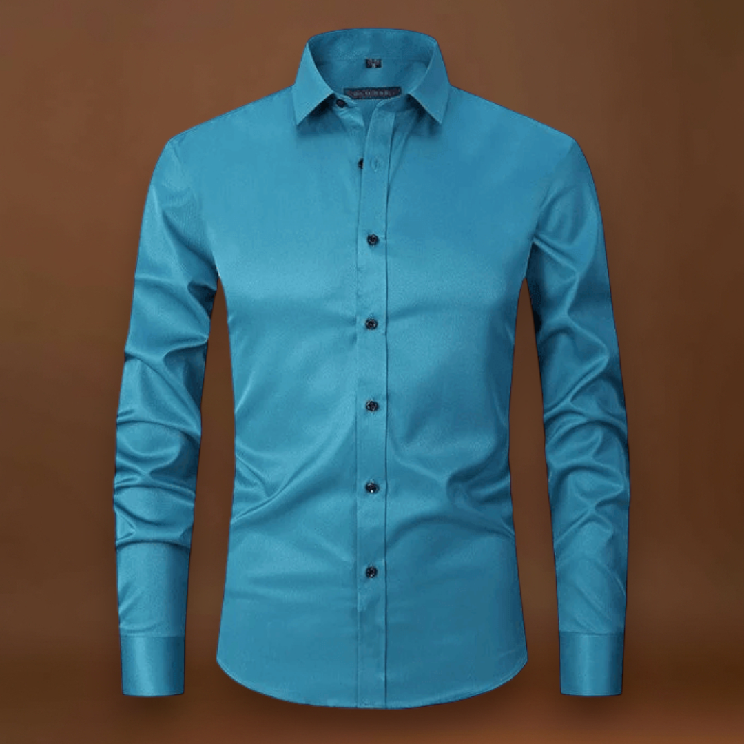 Camisa de Vestir – Corte Slim & Frente com Botões para Ajuste Seguro