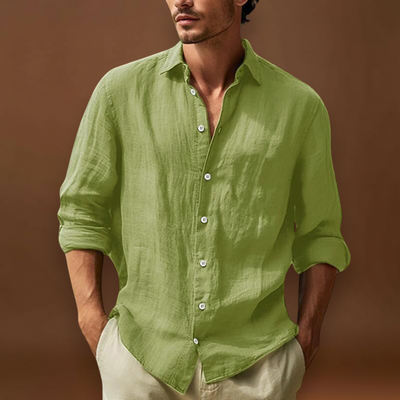 Camisa de Vestir - Painel Frontal Estruturado & Mistura Respirável