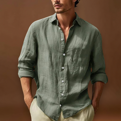 Camisa de Vestir - Painel Frontal Estruturado & Mistura Respirável