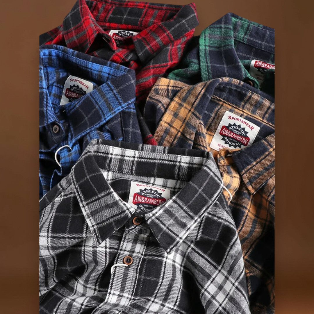 Camisa de Flanela - Acabamento em Mistura Escovada e Bolso no Peito