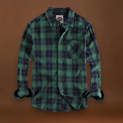 Camisa de Flanela - Acabamento em Mistura Escovada e Bolso no Peito