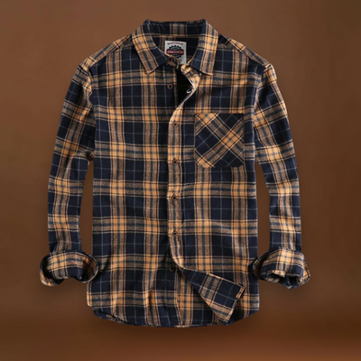 Camisa de Flanela - Acabamento em Mistura Escovada e Bolso no Peito