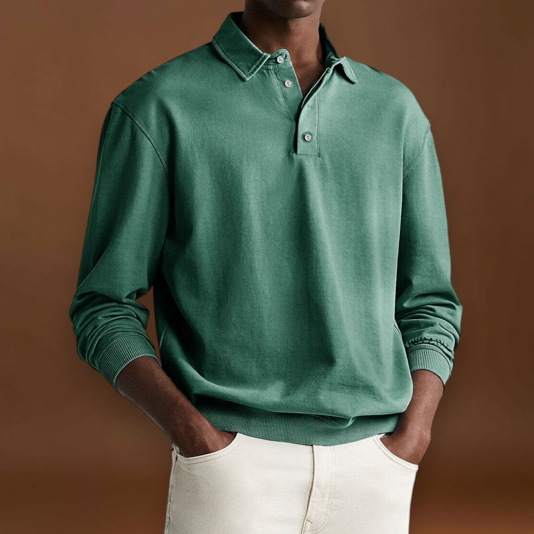 Elias – Polo com Botões e Cor Lisa