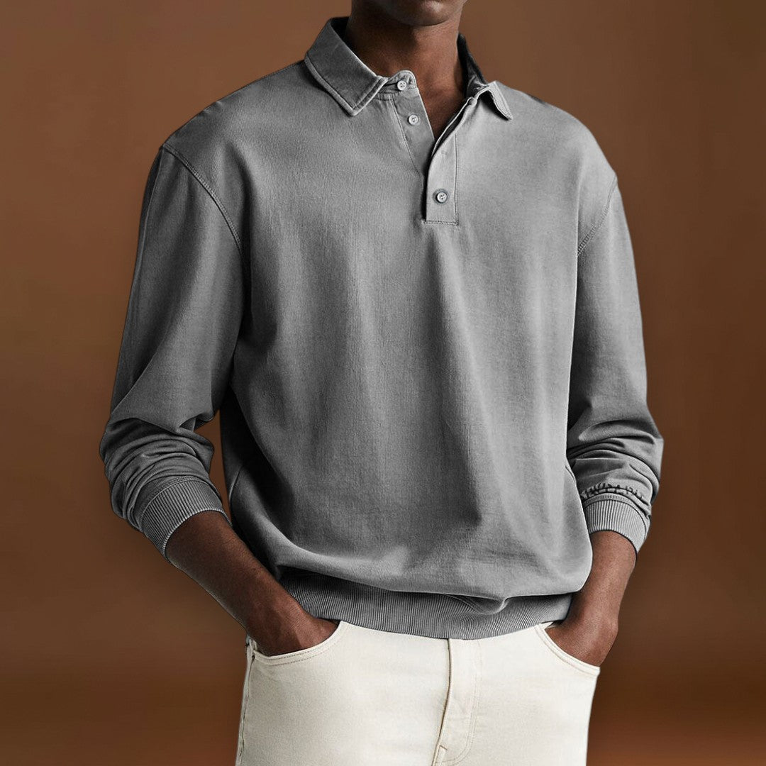 Elias – Polo com Botões e Cor Lisa