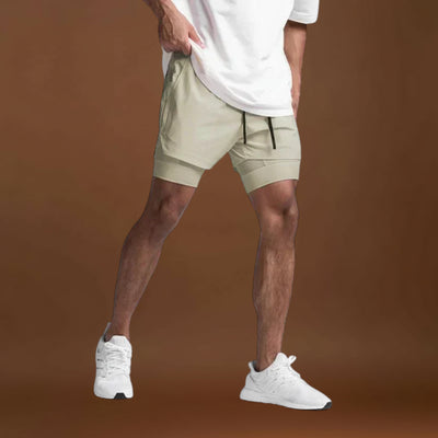 Calções de Ginásio - Mistura de Poliéster Leve e Grande Mobilidade