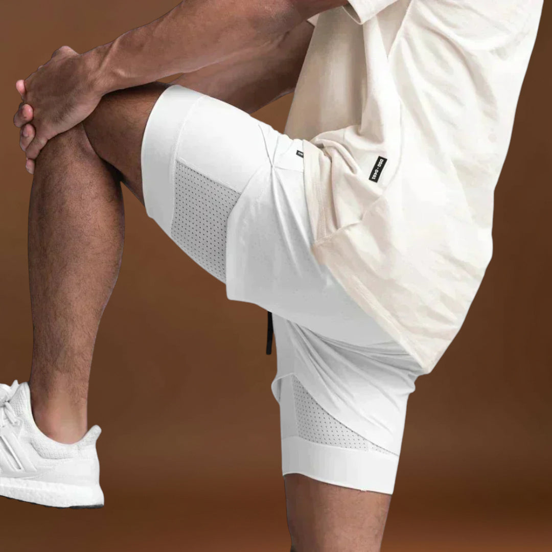 Calções de Ginásio - Mistura de Poliéster Leve e Grande Mobilidade